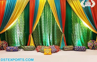 Beautiful Backdrop Cloth for Mehndi Function