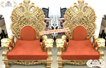 Modern Peacock Carving Wedding Throne Chair