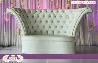 Royal Wedding Bride Groom White Loveseat