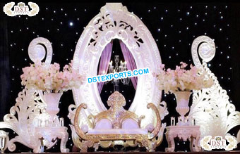 Jewish Wedding White Reception Stage