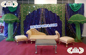 Muslim Nikah Stage Backdrop with Drapes