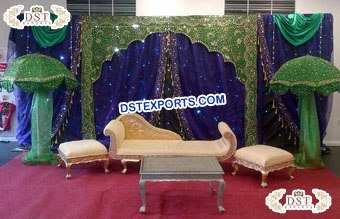 Muslim Nikah Stage Backdrop with Drapes�