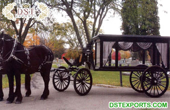 Black Antique Horse Drawn Hearse/Carriage