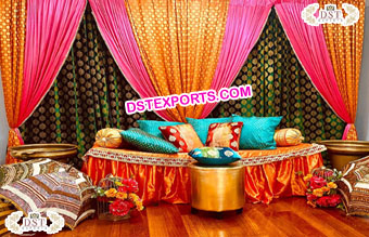 Royal Mehndi Sangeet Backdrop Decoration