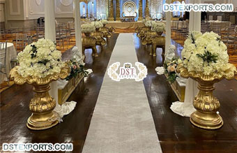 Wedding Decor Golden Fiber Flower Pots