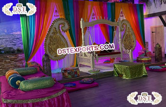 Stunning Indian Mehandi Night Stage Decoration