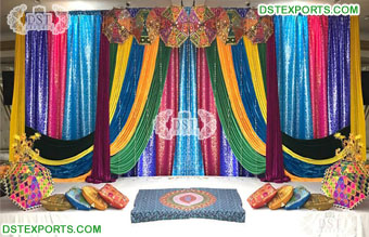 Gujrati Wedding Stage Backdrop Curtain & Drapes