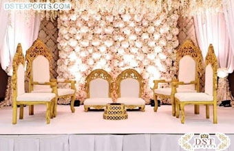 Modern Leather Tufted Wedding Mandap Chairs