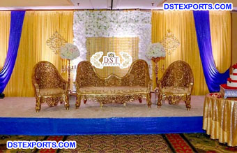 Carved Couch Set for Wedding Reception Stage