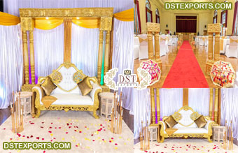 Elegant Golden Stage Columns Decoration�
