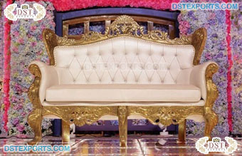 Fancy Wedding Couch in White and Gold