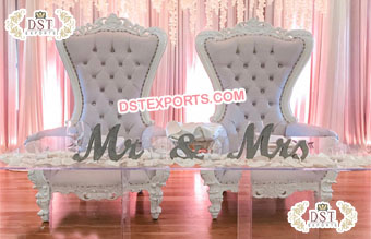 High Back Bride And Groom Royal Throne Chair