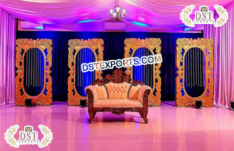 Wedding Stage Backdrop Decor Gold Medallions