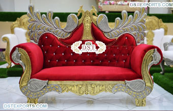 Deluxe Double Peacock Design Wedding Sofa