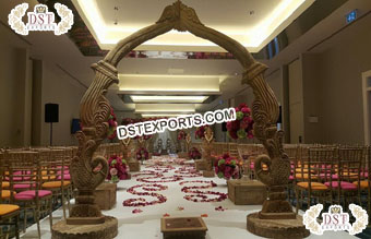 Royal Wedding Mandap Peacock Wooden Gate