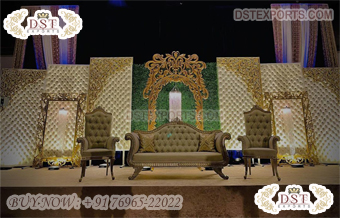 Glamorous Wedding Stage Leather Tufted Panels