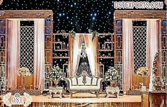 Glamorous Wedding Stage Candle Walls Setup