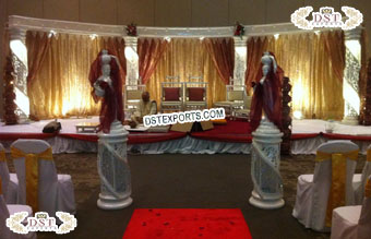 Dream Decor Crystal Pillar Open Mandap Design