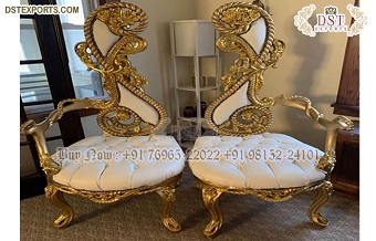 Hand Carved Designer Couple Chairs For Weddings