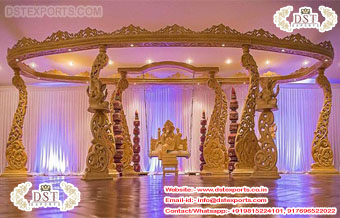 Fiber Carved Hindu Wedding Mandap Decor Set