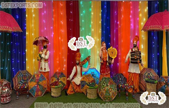 Indian Top Wedding Mehndi Sangeet Night Stage Set