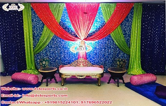 Colorful Sangeet Ceremony Backdrop Curtains Set