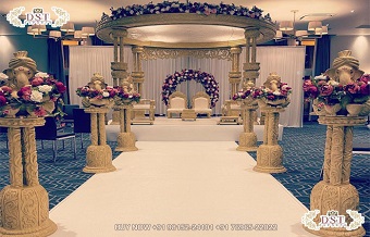 Gujarati Wedding Tri Pillar Indoor Mandaps