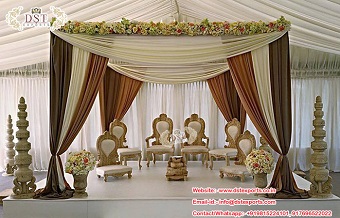 Low Seating Wooden Mandap Vedi Chairs