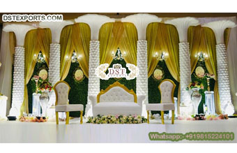 Royal Palm Tree Pillars Wedding Stage�